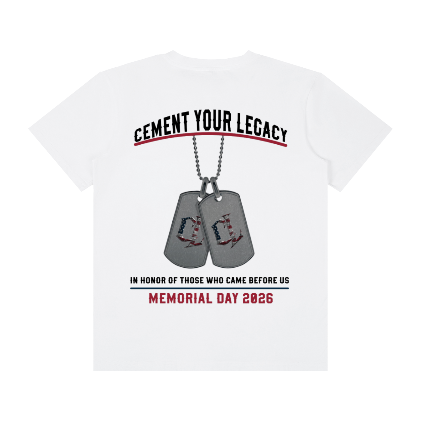 Unisex Cemented Memorial Tee White