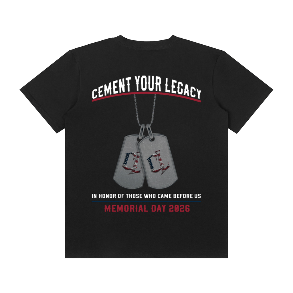 Unisex Cemented Memorial Tee Black