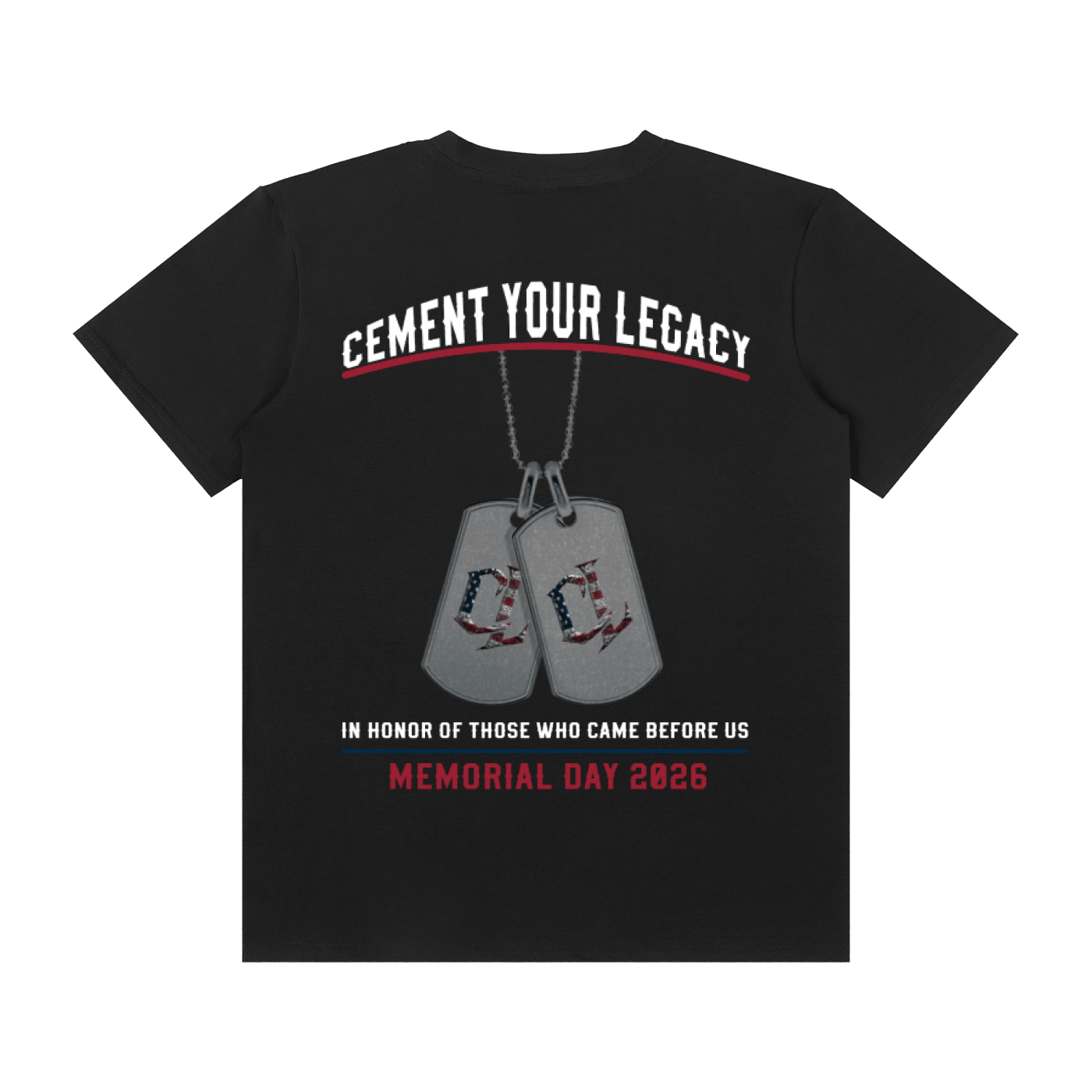 Unisex Cemented Memorial Tee Black