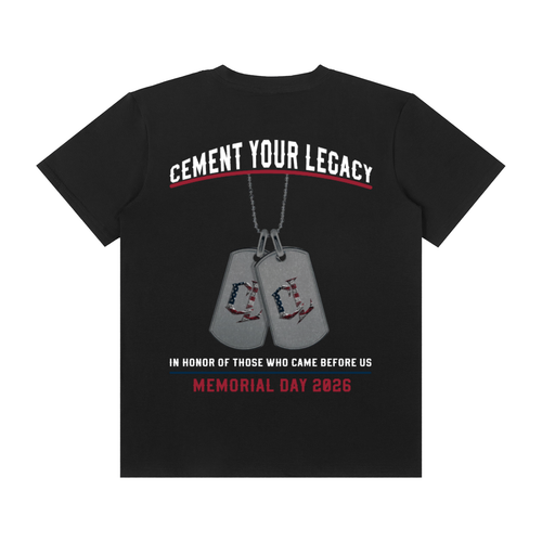 Unisex Cemented Memorial Tee Black