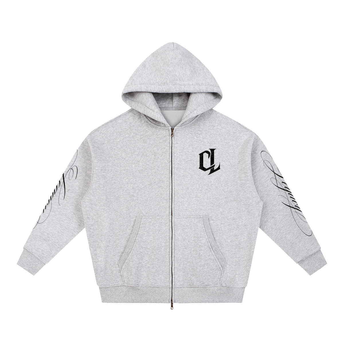 Grey Legacy Zip-Up Hoodie