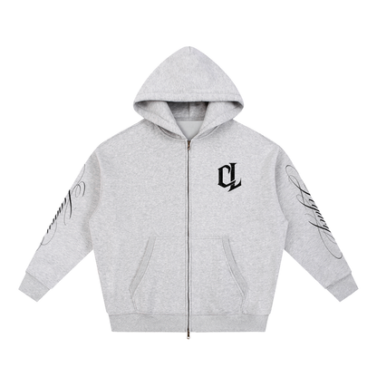 Grey Legacy Zip-Up Hoodie