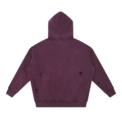 Snow Washed Distressed Cemented Hoodie